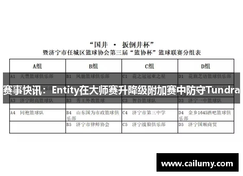 赛事快讯：Entity在大师赛升降级附加赛中防守Tundra