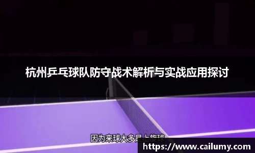 杭州乒乓球队防守战术解析与实战应用探讨